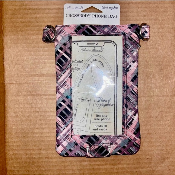 Olivia Moss Handbags - 💙 NWT Plaid Olivia Moss Crossbody Phone Bag